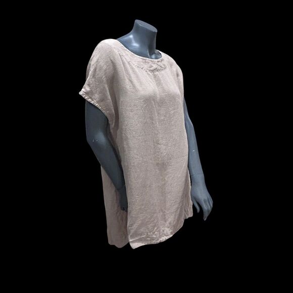 Bryn Walker Tapioca 100% Linen Tunic Style Top Lagenlook Size Small Sleeveless - Picture 7 of 10